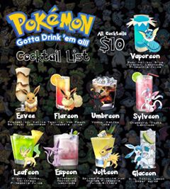 The Pokemon Cocktail List - simple cocktails with their name changed ! 
